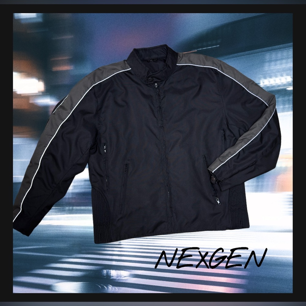 NexGen Men's 'Racer' Black and Grey Textile
Motorcycle Jacket